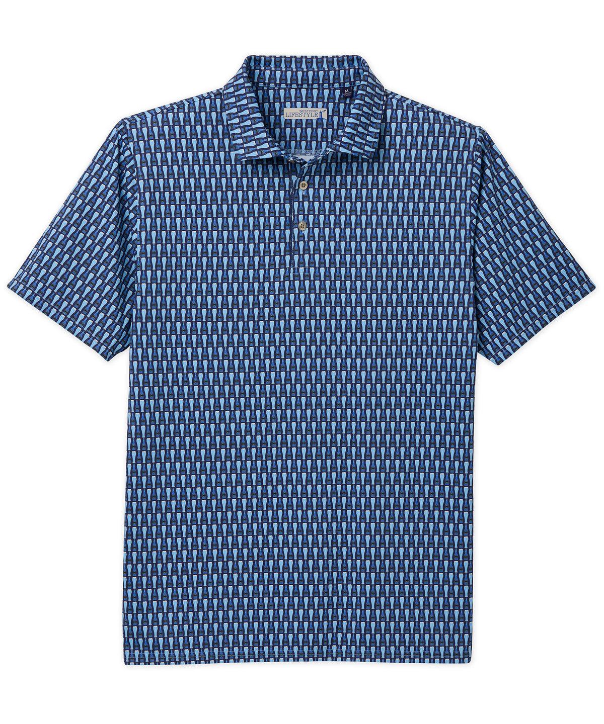 Westport Lifestyle Short Sleeve Performance 'Pint' Print Polo Knit Shirt, Men's Big & Tall