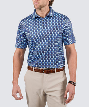 Westport Lifestyle Short Sleeve Performance 'Pint' Print Polo Knit Shirt