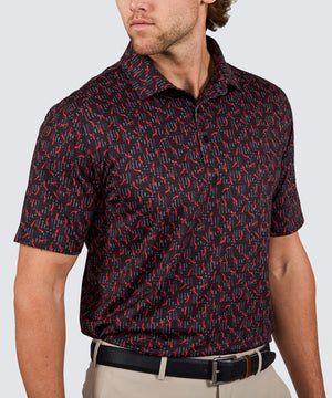 Westport Lifestyle Short Sleeve Performance 'Chilis' Print Polo Knit Shirt