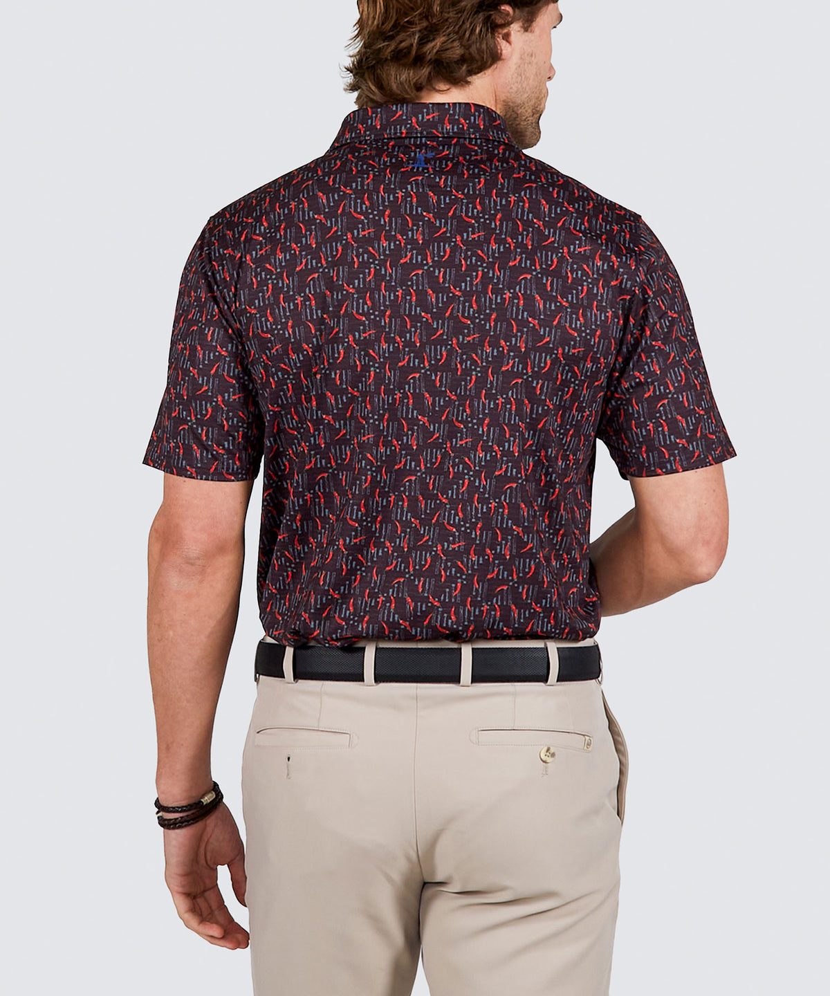 Westport Lifestyle Short Sleeve Performance 'Chilis' Print Polo Knit Shirt, Men's Big & Tall