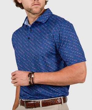 Westport Lifestyle Short Sleeve Performance 'Golf Carts' Polo Knit Shirt