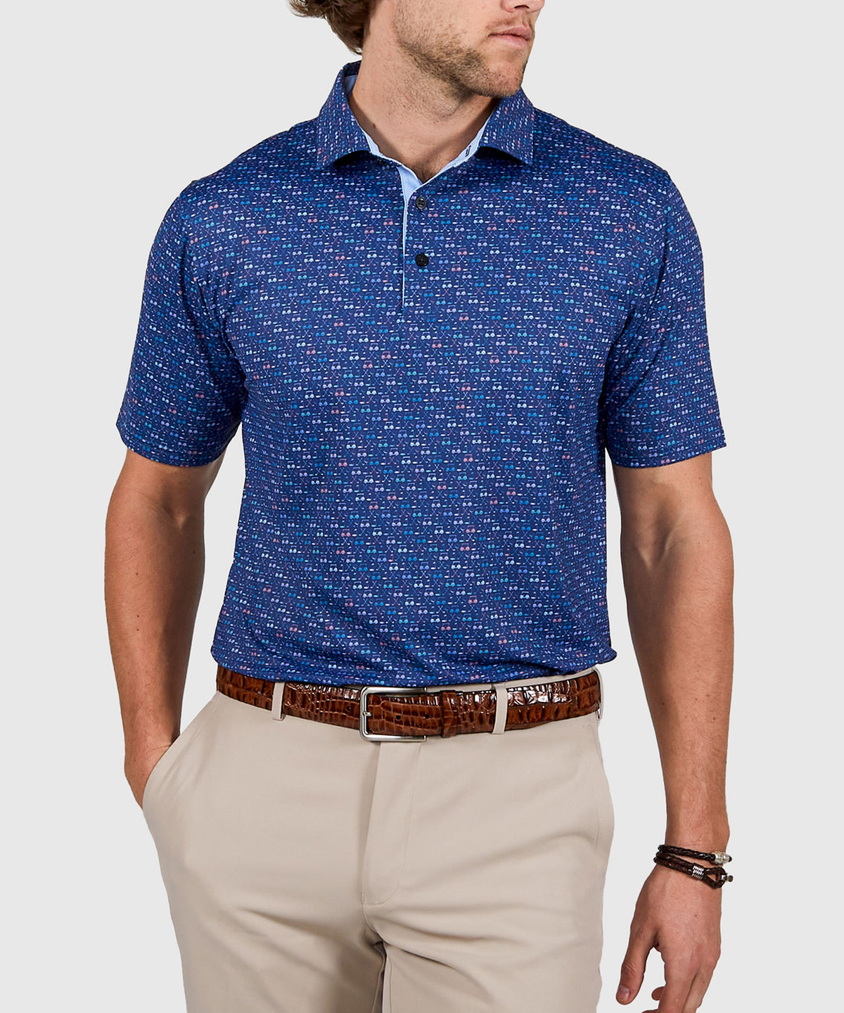 Westport Lifestyle Short Sleeve Performance 'Golf Carts' Polo Knit Shirt, Men's Big & Tall