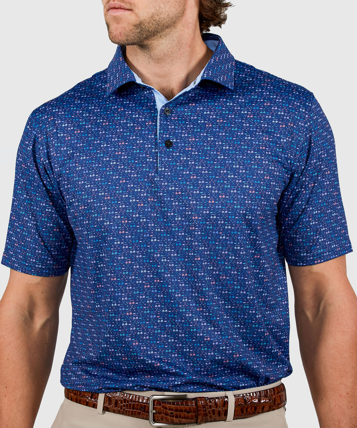 Westport Lifestyle Short Sleeve Performance 'Golf Carts' Polo Knit Shirt, Men's Big & Tall