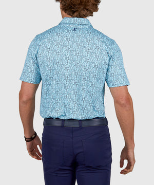 Westport Lifestyle Short Sleeve Performance 'Golfer' Print Polo Knit Shirt