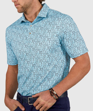 Westport Lifestyle Short Sleeve Performance 'Golfer' Print Polo Knit Shirt