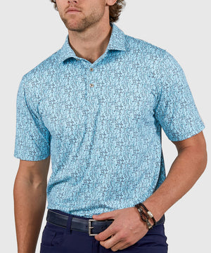 Westport Lifestyle Short Sleeve Performance 'Golfer' Print Polo Knit Shirt