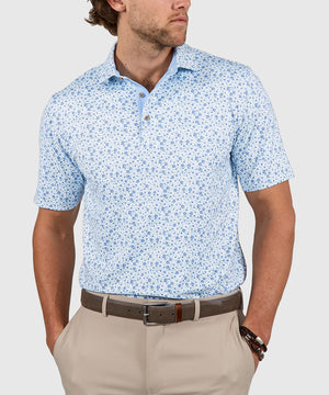 Westport Lifestyle Short Sleeve Performance 'Flowers' Print Polo Knit Shirt