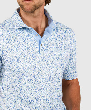 Westport Lifestyle Short Sleeve Performance 'Flowers' Print Polo Knit Shirt