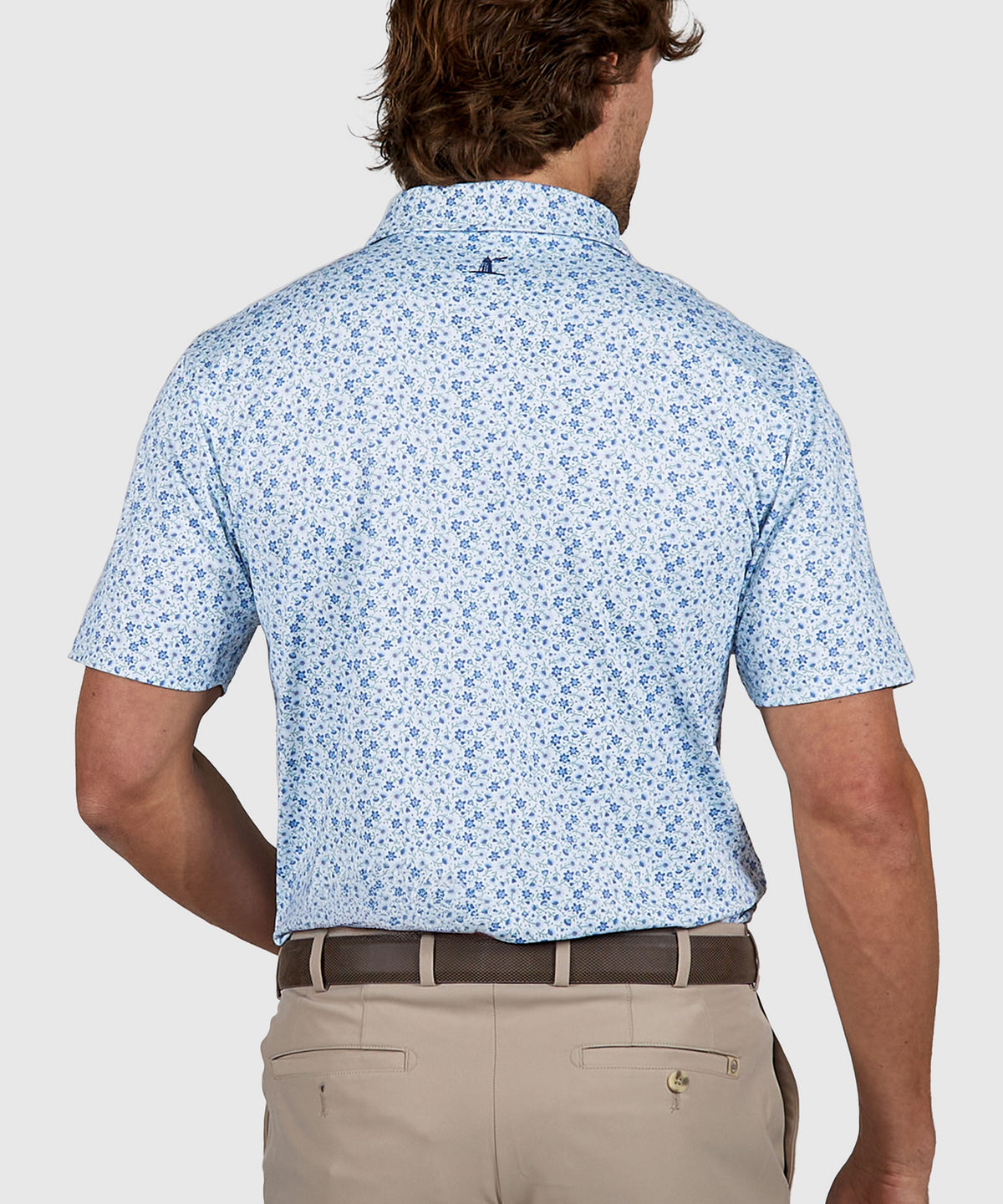 Westport Lifestyle Short Sleeve Performance 'Flowers' Print Polo Knit Shirt, Men's Big & Tall