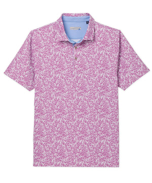 Westport Lifestyle Short Sleeve Performance' Orchids' Print Polo Knit Shirt