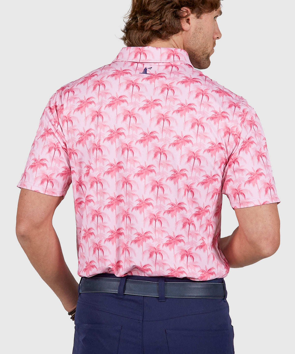 Westport Lifestyle Short Sleeve Performance 'Palm' Print Polo Knit Shirt, Men's Big & Tall