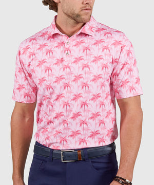 Westport Lifestyle Short Sleeve Performance 'Palm' Print Polo Knit Shirt