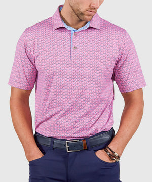 Westport Lifestyle Short Sleeve Performance 'Martini' Print Polo Knit Shirt