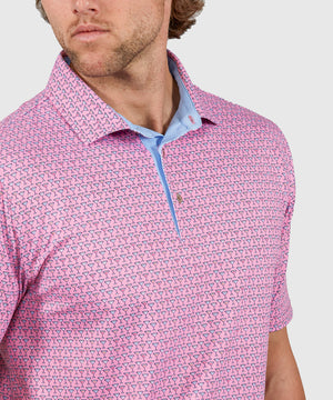 Westport Lifestyle Short Sleeve Performance 'Martini' Print Polo Knit Shirt