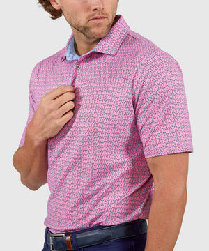 Westport Lifestyle Short Sleeve Performance 'Martini' Print Polo Knit Shirt