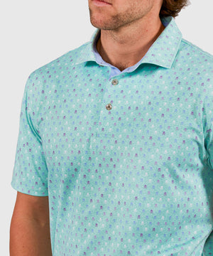 Westport Lifestyle Short Sleeve Performance 'Skulls' Print Polo Knit Shirt