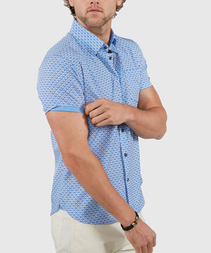 Westport Lifestyle Diamond Print Short Sleeve Performance Sport Shirt