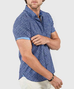 Westport Lifestyle Batik Foulard Print Short Sleeve Performance Sport Shirt