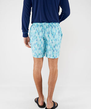 Westport Lifestyle Sailboat Print Compo Swim Trunks