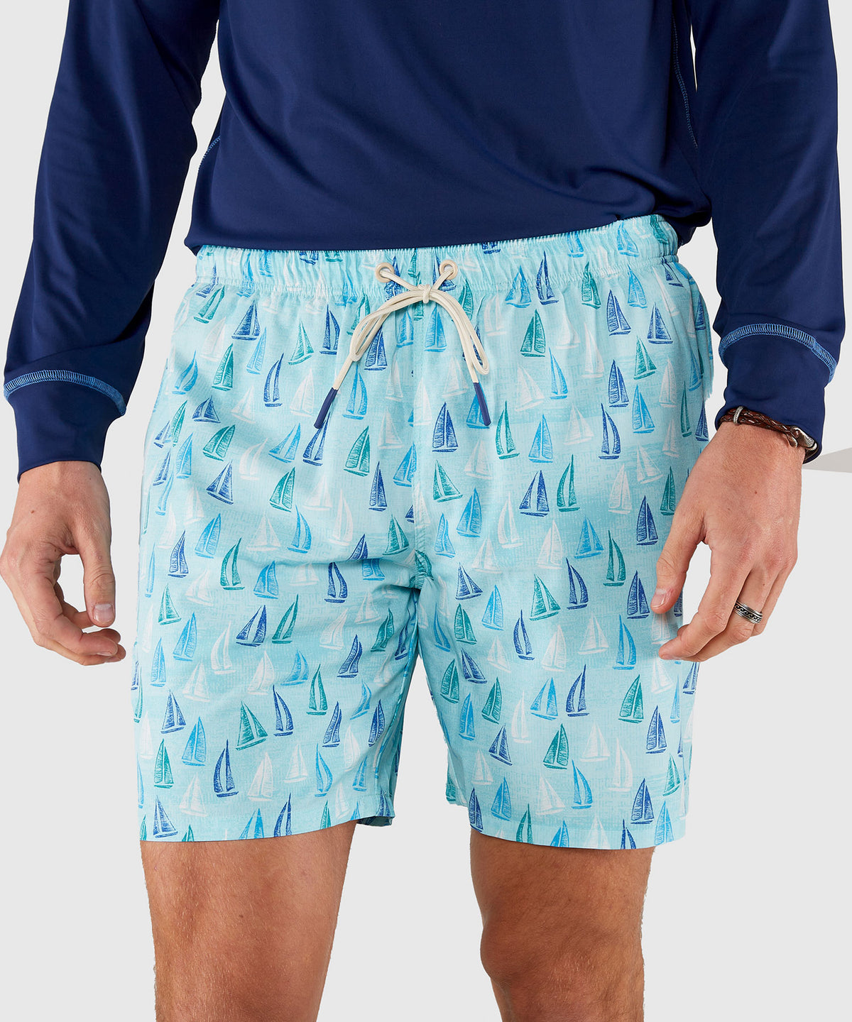 Westport Lifestyle Sailboat Print Compo Swim Trunks, Men's Big & Tall