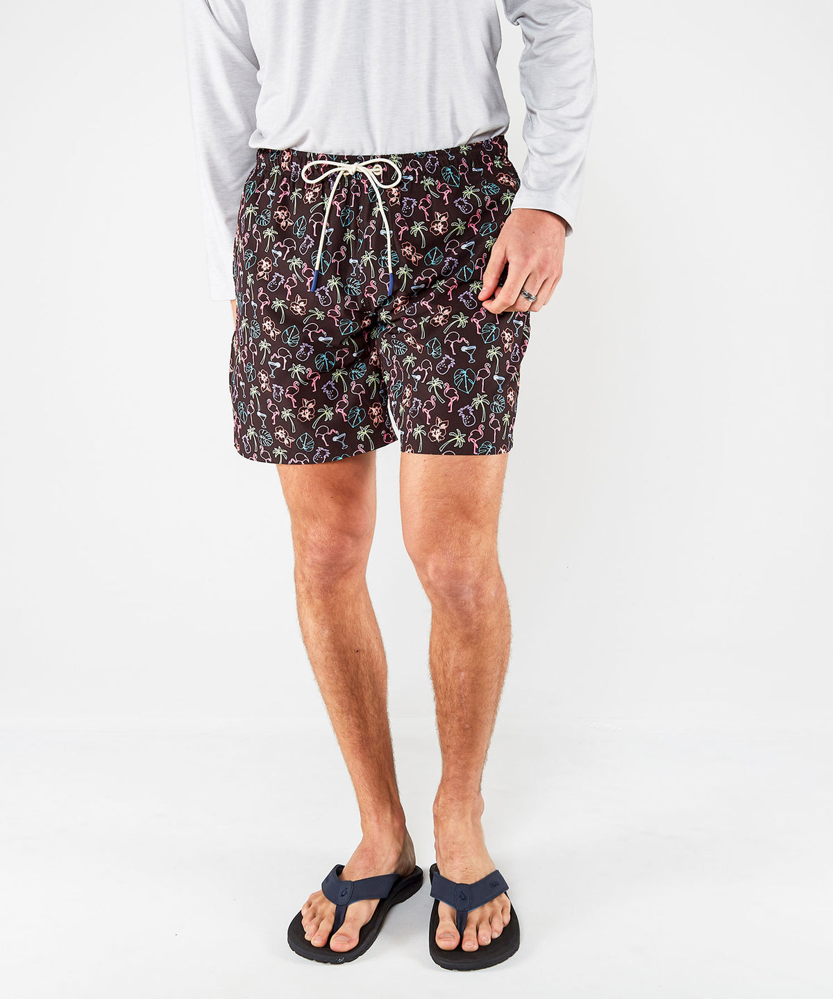 Westport Lifestyle Compo Stretch 'Tropical' Print Swim Trunks, Men's Big & Tall