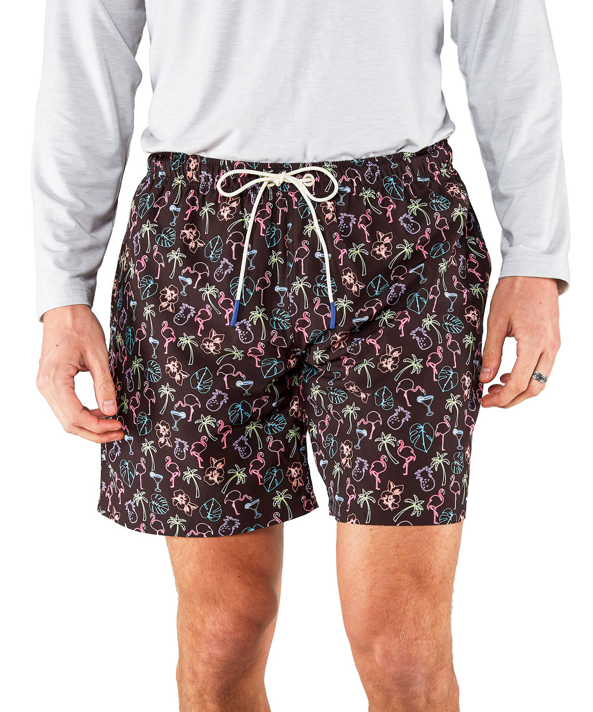 Westport Lifestyle Compo Stretch 'Tropical' Print Swim Trunks, Men's Big & Tall