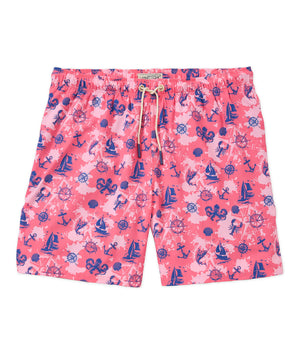 Westport Lifestyle Compo Stretch 'Nautical' Print Swim Trunks