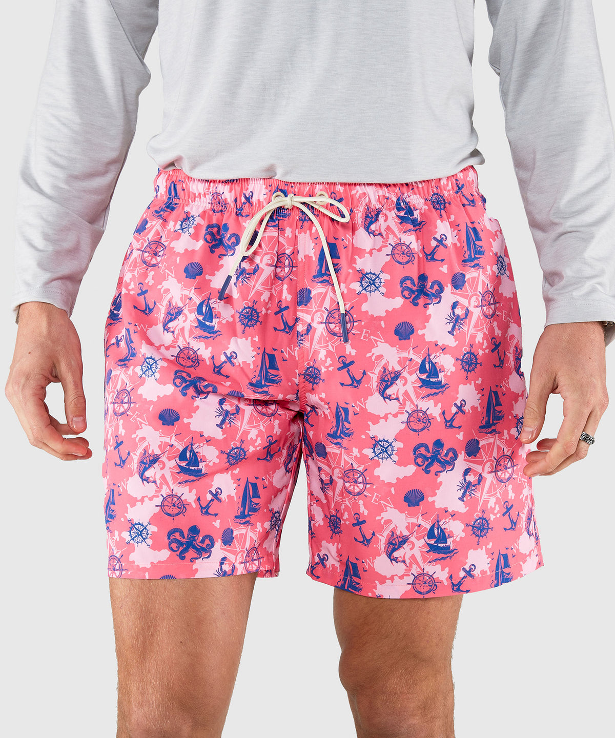 Westport Lifestyle Compo Stretch 'Nautical' Print Swim Trunks, Men's Big & Tall