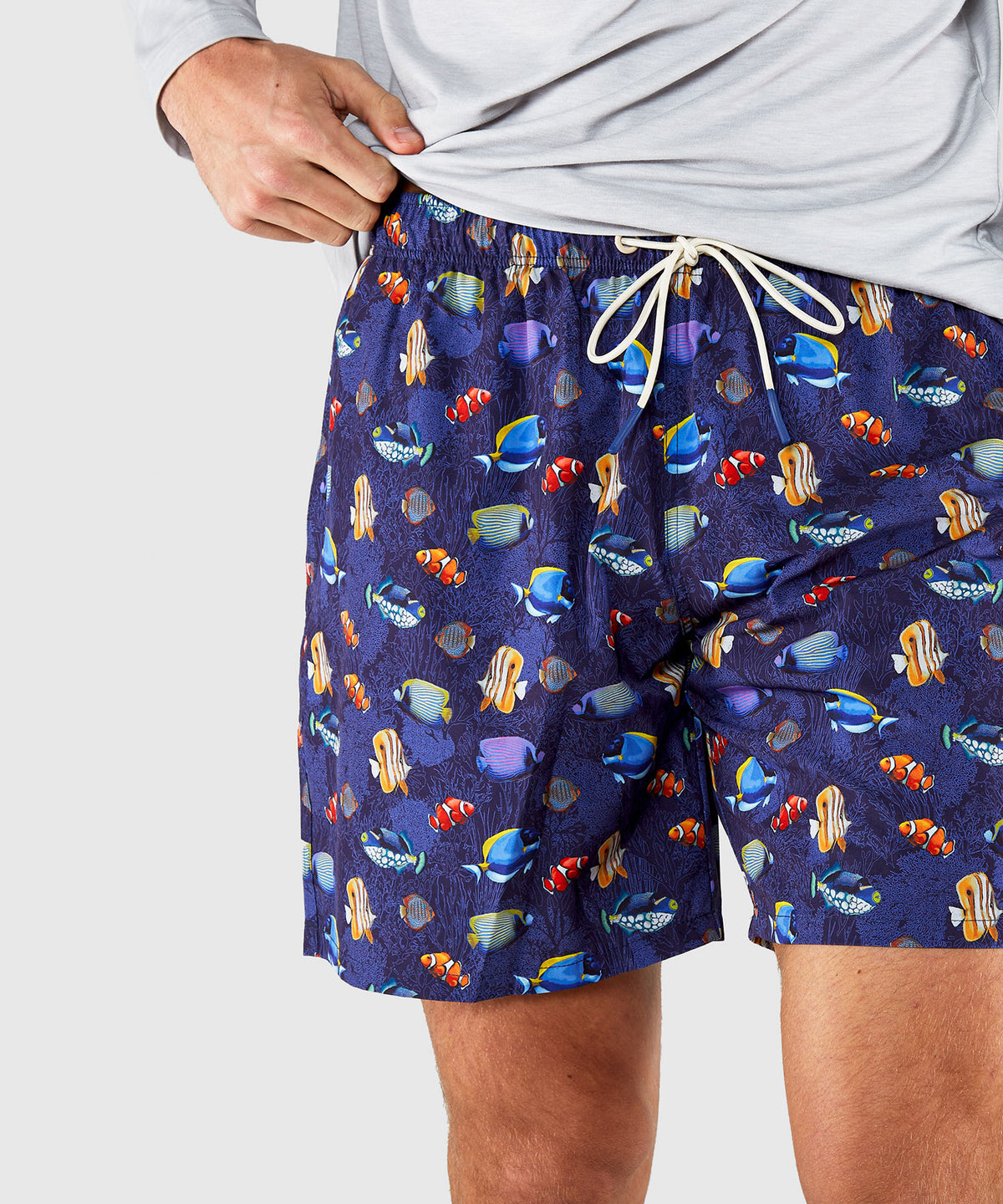 Westport Lifestyle Compo Stretch 'Fish' Print Swim Trunks, Men's Big & Tall