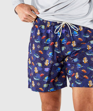 Westport Lifestyle Compo Stretch 'Fish' Print Swim Trunks