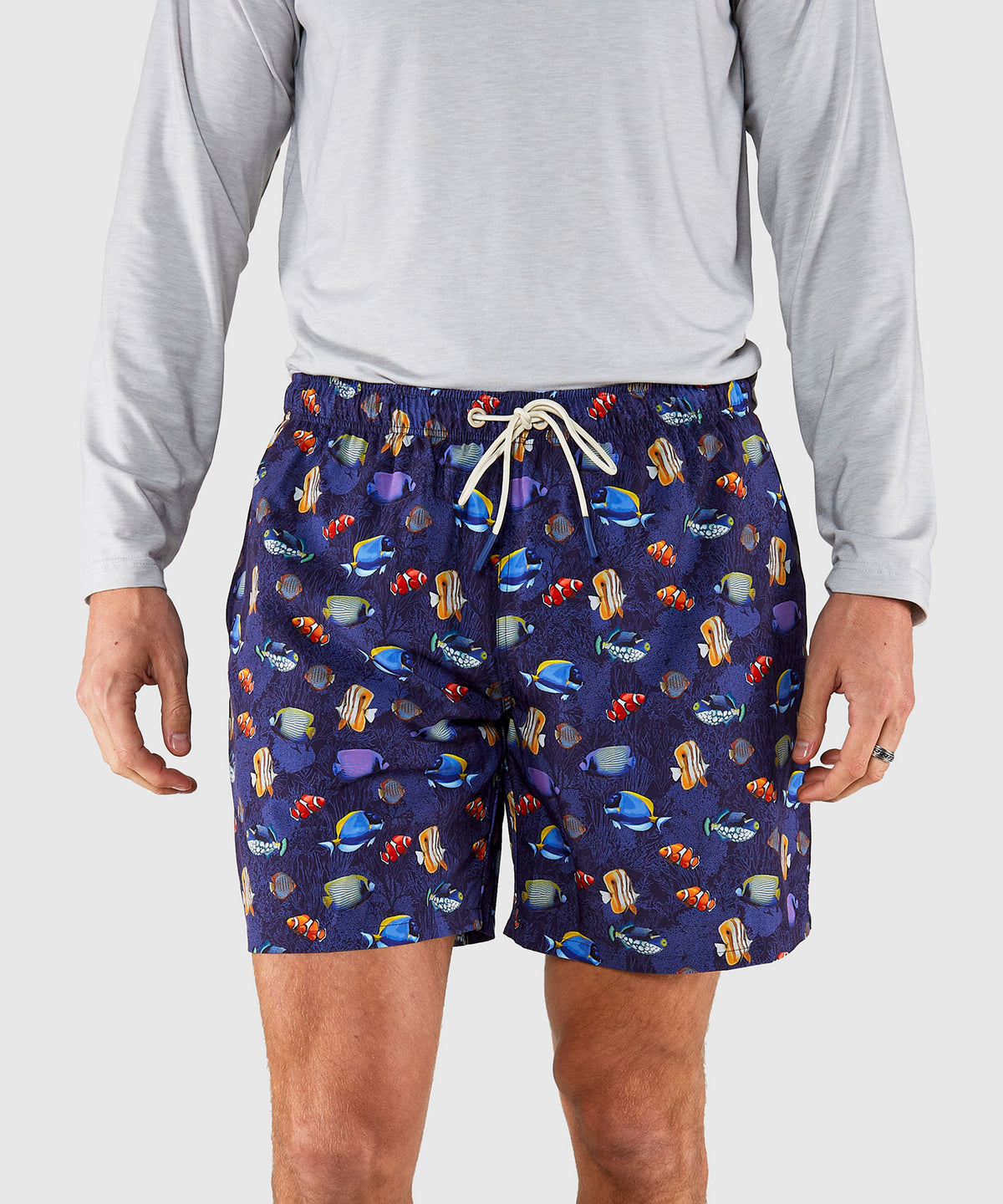 Westport Lifestyle Compo Stretch 'Fish' Print Swim Trunks, Men's Big & Tall