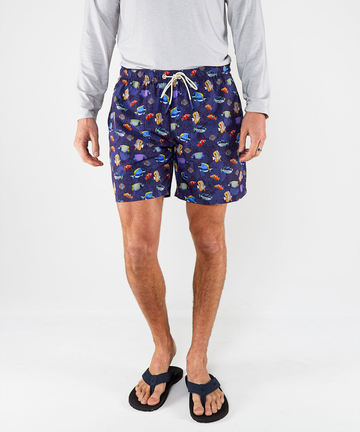 Westport Lifestyle Compo Stretch 'Fish' Print Swim Trunks, Men's Big & Tall