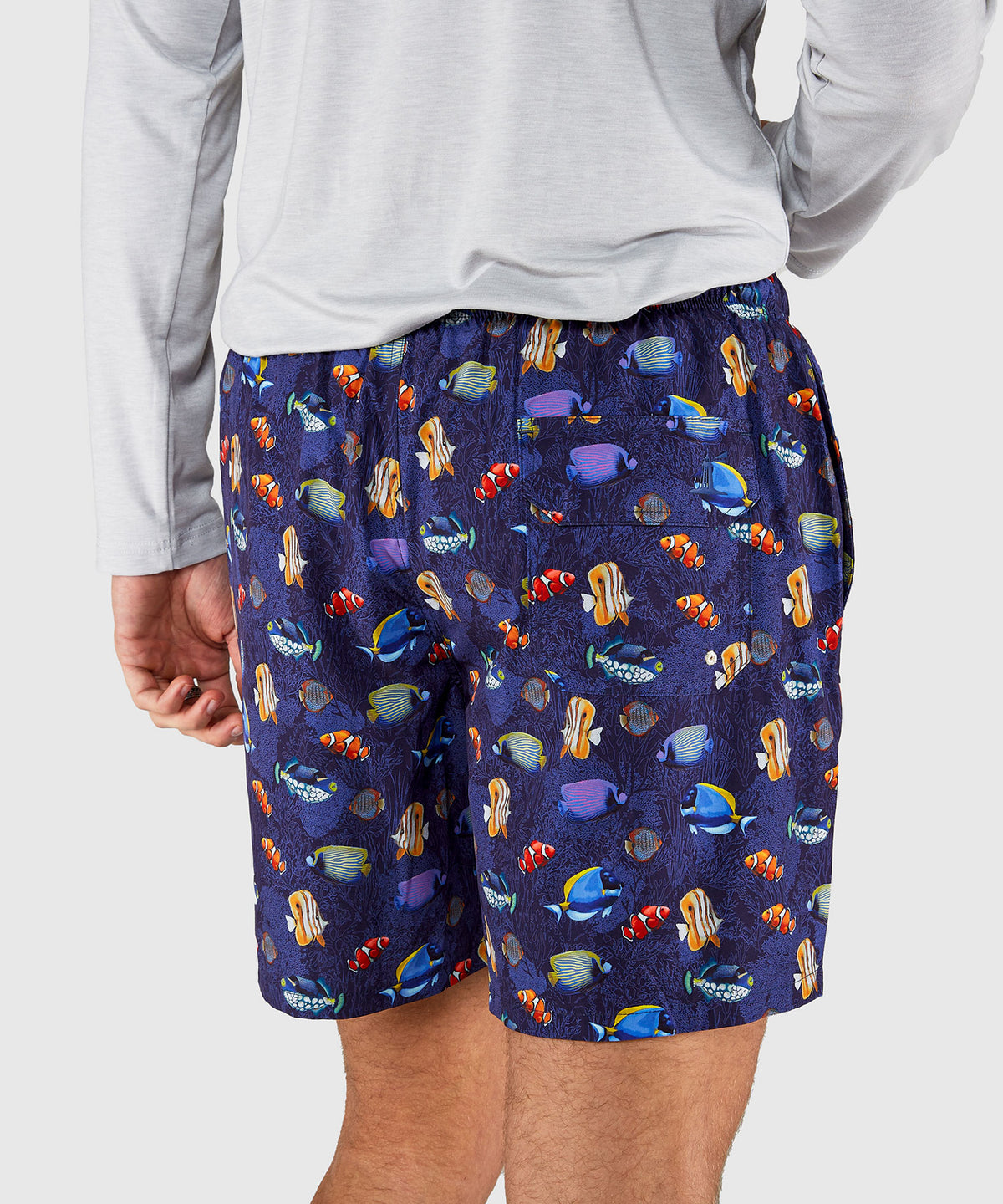 Westport Lifestyle Compo Stretch 'Fish' Print Swim Trunks, Men's Big & Tall