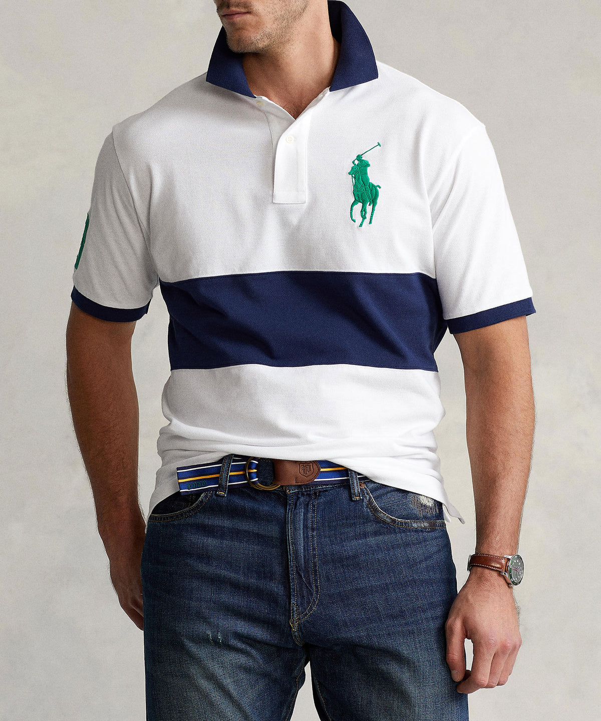 Polo Ralph Lauren Short Sleeve Animated Big Pony Mesh Polo Knit Shirt, Men's Big & Tall