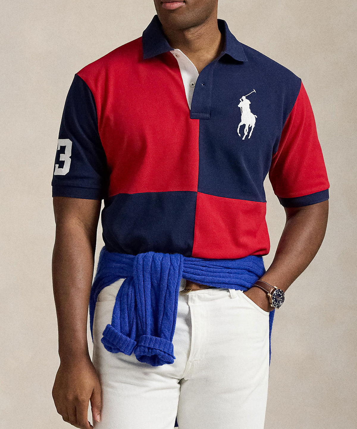 Polo Ralph Lauren Short Sleeve Animated Big Pony Mesh Polo Knit Shirt, Men's Big & Tall