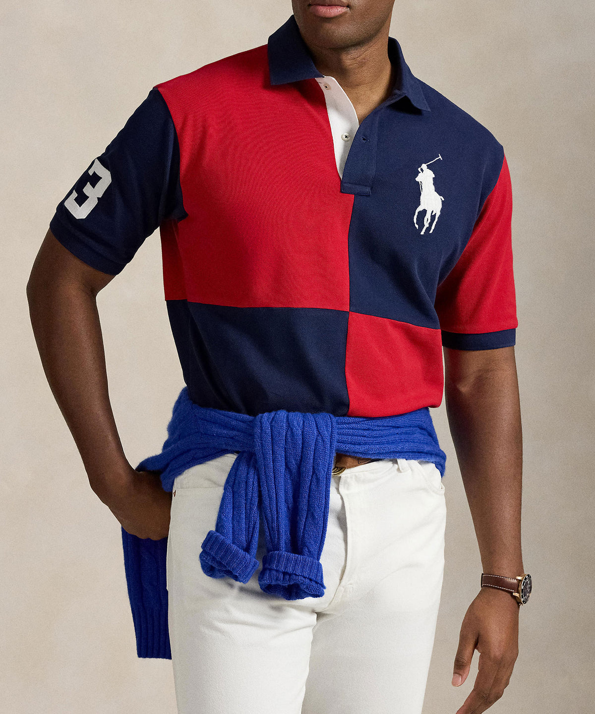 Polo Ralph Lauren Short Sleeve Animated Big Pony Mesh Polo Knit Shirt, Men's Big & Tall