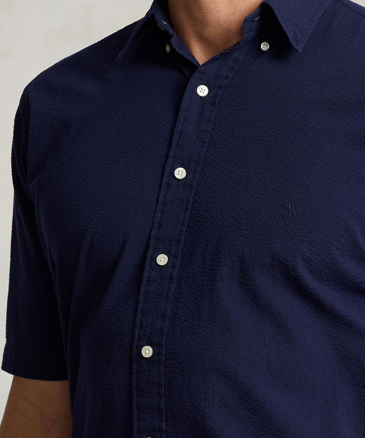 Polo Ralph Lauren Short Sleeve Button Down Collar Seersucker Sport Shirt, Men's Big & Tall