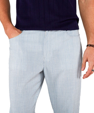 Westport Black 5-Pocket Seersucker Performance Linen Pant