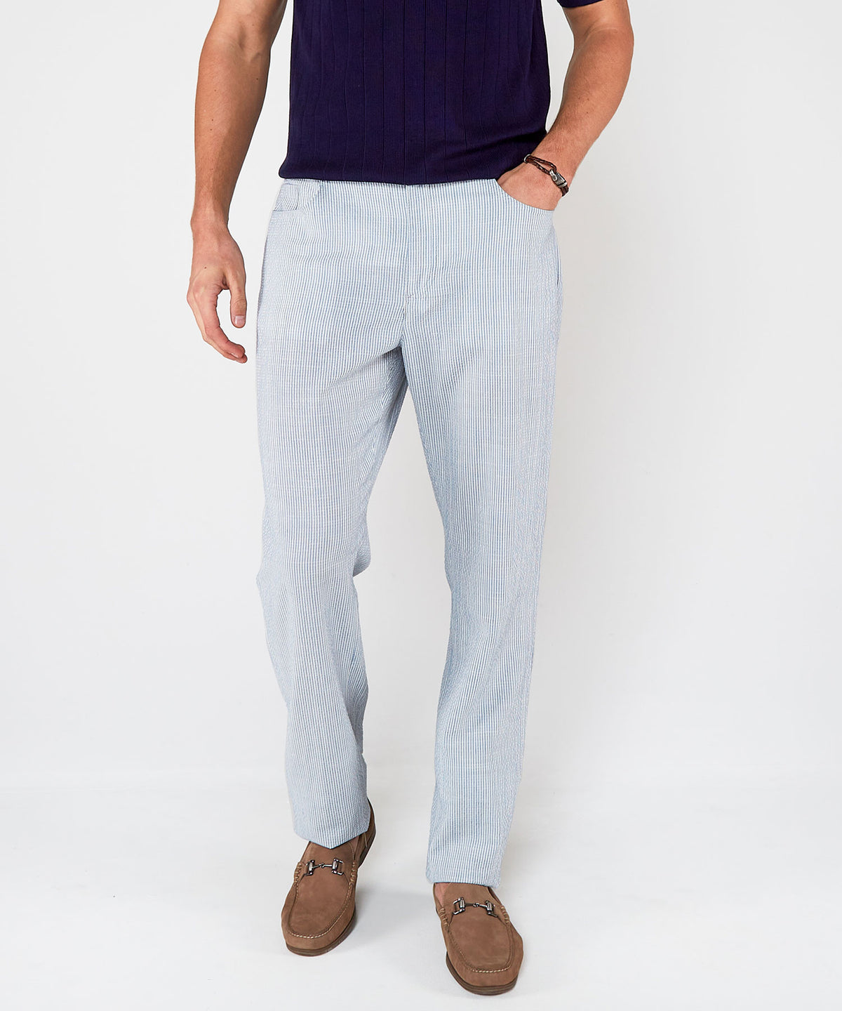 Westport Black 5-Pocket Seersucker Performance Linen Pant, Men's Big & Tall