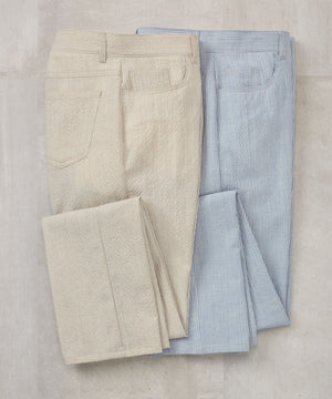 Westport Black 5-Pocket Seersucker Performance Linen Pant