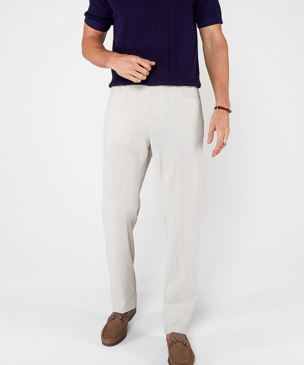 Westport Black 5-Pocket Seersucker Performance Linen Pant, Men's Big & Tall