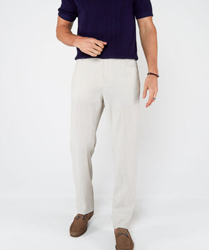 Westport Black 5-Pocket Seersucker Performance Linen Pant