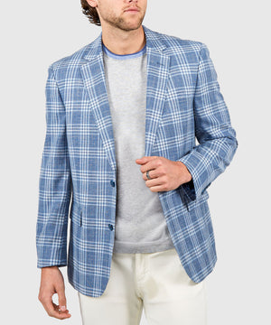 Westport Black Two-Button Side Vented Plaid Sport Coat