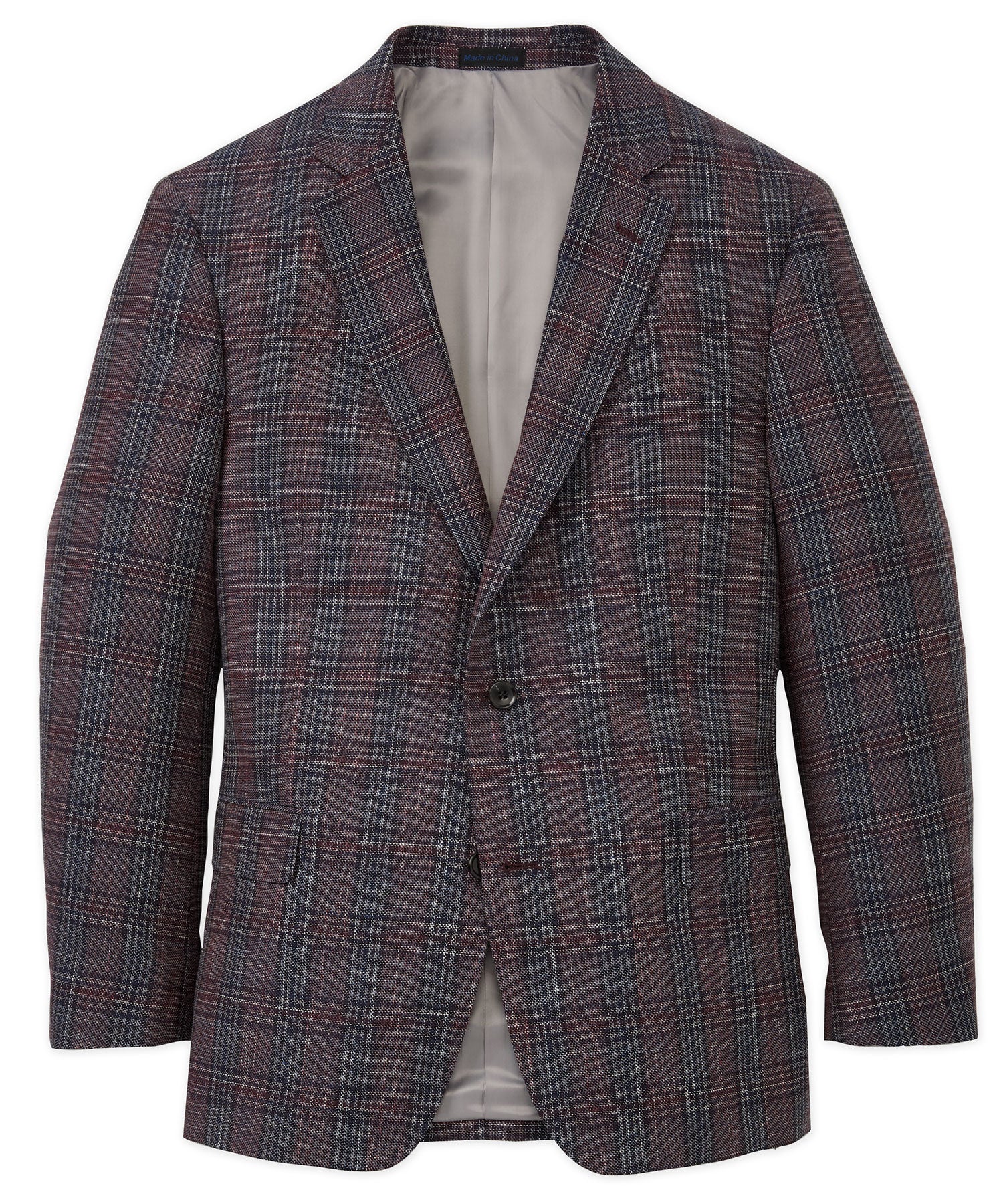 Westport Black Two-Button Side Vented Plaid Sport Coat