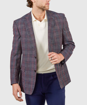 Westport Black Two-Button Side Vented Plaid Sport Coat