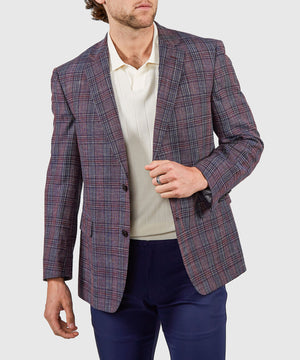 Westport Black Two-Button Side Vented Plaid Sport Coat