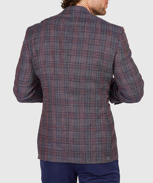 Westport Black Two-Button Side Vented Plaid Sport Coat