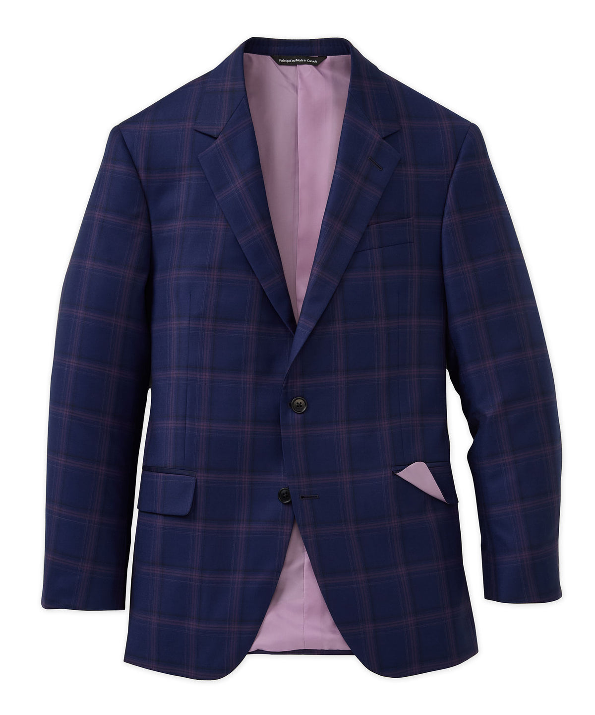 Coppley 100% Wool Two-Button Side Vent Windowpane Sport Coat, Men's Big & Tall