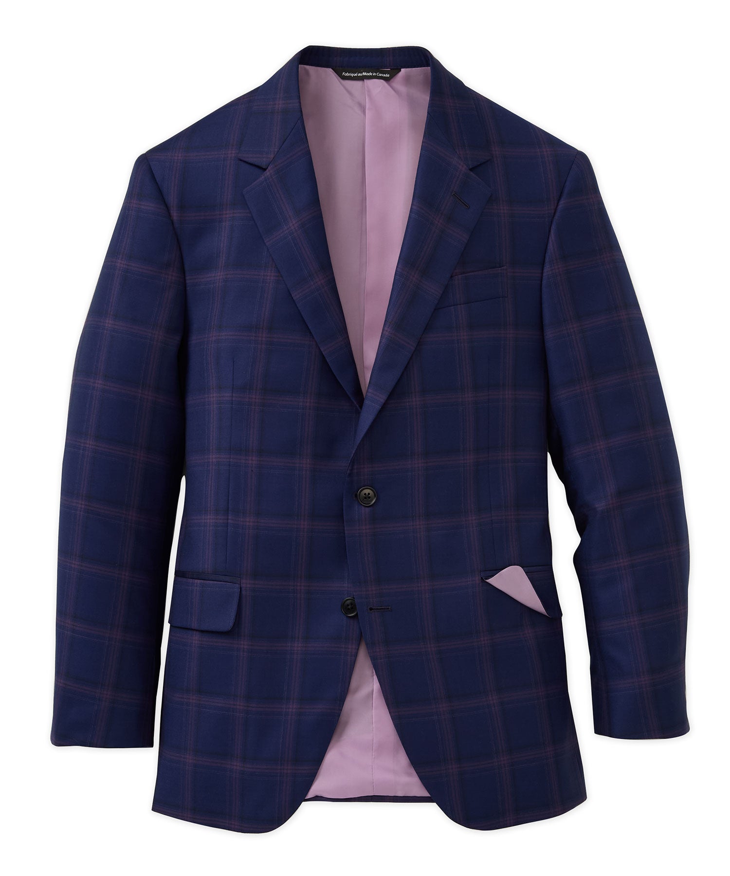 Coppley 100% Wool Two-Button Side Vent Windowpane Sport Coat