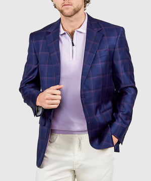 Coppley 100% Wool Two-Button Side Vent Windowpane Sport Coat